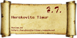 Herskovits Timur névjegykártya